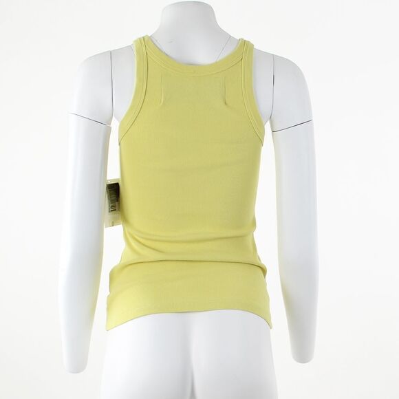 MOTHER The Chin Ups Stretch Cotton Tank in Canary Yellow - Picture 3 of 5